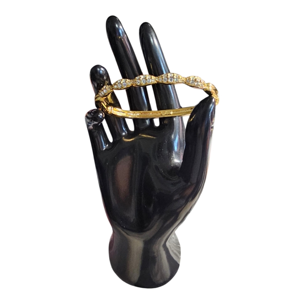 Swarovski Gold-Tone Hinged  Bracelet with Crystal Accents - Picture 4 of 9